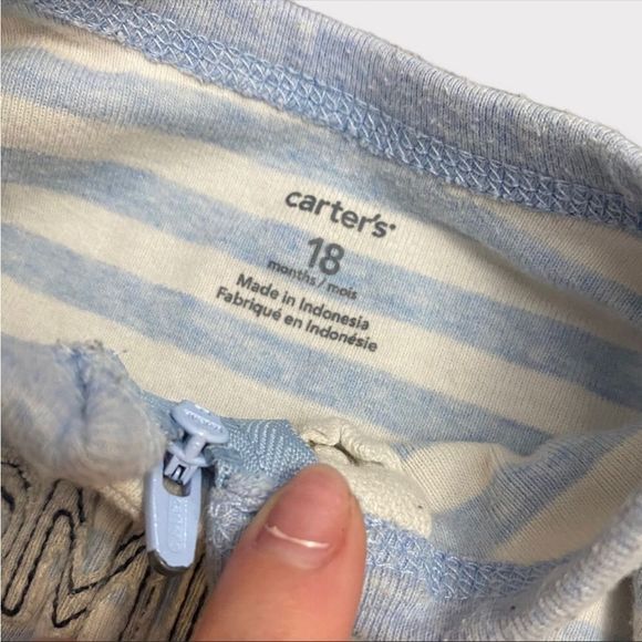 CARTER'S | 3/$15 Mommy's Hunk Baby Boy Striped Sleeper - Picture 2 of 3